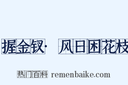 握金钗·风日困花枝是什么意思的图片